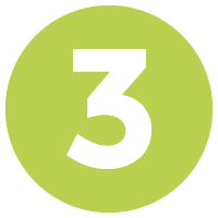 round green circle with number 3